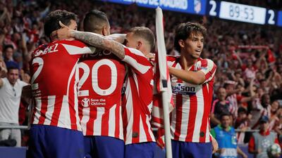 Atletico Madrid players celebrate. EPA
