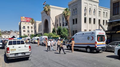 A blast at a cafe in Damascus on Thursday left several people dead and injured. Photo / Syrian Ministry of Emergency and Disaster Management on X