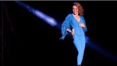 Kylie Minogue plays at the Du Arena on Yas Island as part of the F1 weekend entertainment. (ANTONIE ROBERTSON / The National)