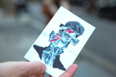 Art cards are given to donors making contactless payments to homeless charities by the company TAP London. Thomson Reuter Foundation / Cormac O'Brien