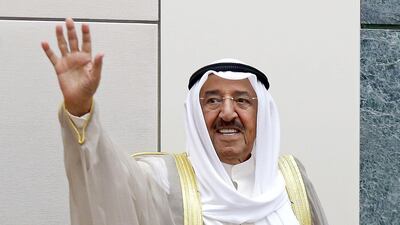 Emir of Kuwait Sheikh Sabah during the opening ceremony of the new legislative year at the parliament in Kuwait City, on October 24, 2017. / AFP PHOTO / Yasser Al-Zayyat