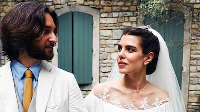 Charlotte Casiraghi wore Giambattista Valli to marry Dimitri Rassam in the couple's second wedding ceremony. Instagram / Charlotte Casiraghi