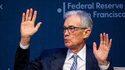 Federal Reserve Chairman Jerome Powell speaks at the Federal Reserve Bank of San Francisco. Bloomberg