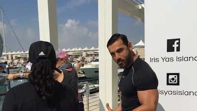 John Abraham on the set of Dishoom at Yas Marina. Jessica Hill