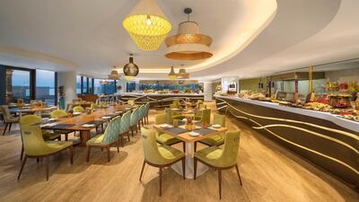 The all-day dining restaurant Vibes has a la carte and buffet options. Courtesy The Retreat Palm Dubai MGallery by Sofitel