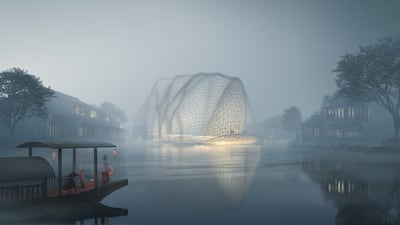 Kazuyo Sejima's architectural visualisation of the Puyuan Design and Event Center, which will be seen at Sharjapan 3. Kazuyo Sejima & Associates