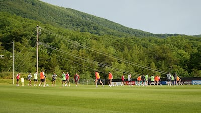 Iraq take part in an open training session ahead of the 2026 World Cup in White Sulphur Springs, West Virginia. Joshua Longmore / The National
