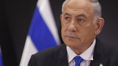 Benjamin Netanyahu, Israel's Prime Minister, at the news conference in Tel Aviv on Monday. Bloomberg