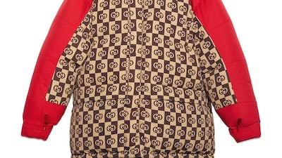 A monogramed technical jacket.