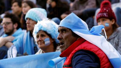 Argentina's fans watch a broadcast of the Argentina v Croatia match in Buenos Aires. Martin Acosta / Reuters