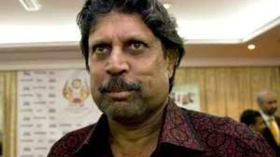 Kapil Dev, the former Indian cricket captain, at the Lotus Hotel Deira in Dubai.