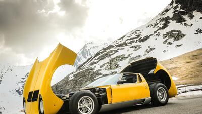 The Miura flipped the front-engined sports-car template by having its V12 engine positioned behind the cockpit, with the gearbox in the same housing. Courtesy Automobili Lamborghini