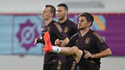 Midfielder Jonas Hofmann takes part in the training session in Al Shamal, north of Doha. AFP