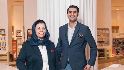 Mohammed El Hijazi, the managing director of Brand Creative, and Dr Saleema Shurrab, general manager of BinSina Pharmacy, partnered to improve the brand identity of BinSina. Alex Atack for The National