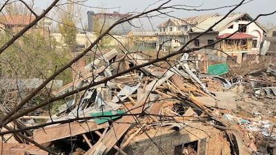 Debris of Nowgam Police Station, 75km south of Srinagar in Indian-administered Kashmir. Nine officers were killed as a cache of explosives blew up during an inspection. Reuters