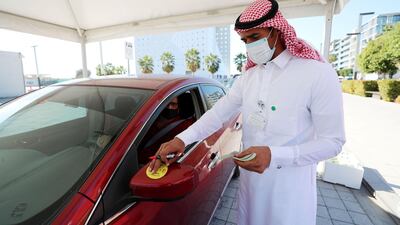 Abdurrahman Al Magrani planned to stay in Dubai for only a few days but has remained for close to 11 months to volunteer at screening centres. All pictures by Chris Whiteoak / The National