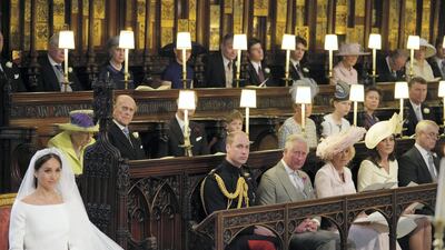 Prince William and Catherine, Duchess of Cambridge attend the wedding of Meghan Markle and Prince Harry in May 2018. Getty Images