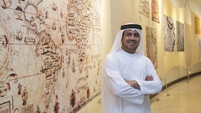 Dr Abdulla El Reyes, left, the director general of the National Archives. Mona Al Marzooqi / The National