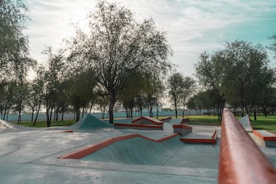 The park offers a skating ramp and pedal boats to rent. Photo: Ras Al Khaimah Tourism