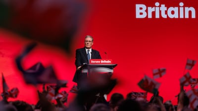 Mr Starmer delivers his keynote speech at the Labour Conference in Liverpool in September 2025. Getty Images