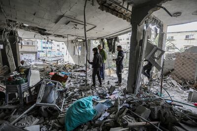 Destruction caused by Israeli air strikes in Khan Yunis, Gaza. Getty