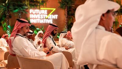 Visitors attend the Future Investment Initiative conference in Riyadh. Bloomberg