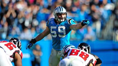 Luke Kuechly has emerged as a standout at middle linebacker in just his second year with the Carolina Panthers. Grant Halverson / Getty Images