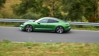 We tested the Porsche Taycan on German's speed limit-less autobahns. Courtesy Porsche