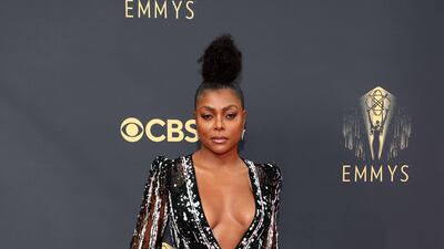 Taraji P Henson wears Elie Saab to the 73rd Primetime Emmy Awards. AFP