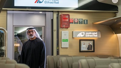 Sheikh Khaled has said the rail network strengthens the UAE's long-term competitiveness and global standing