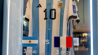 One of the jerseys on display. EPA