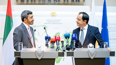 Sheik Abdullah bin Zayed meets Cypriot Foreign Minister. WAM