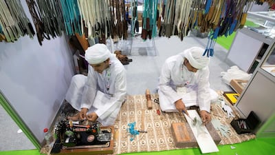 A stall selling falcon accessories at Adihex. Leslie Pableo for The National