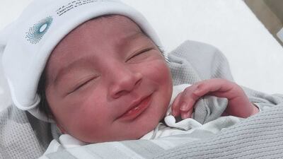 Baby Hamed, weighing 3.49kg, was born to the Al Hanaee family at Danat Al Emarat Hospital on the first day of Eid Al Adha. Photo: Danat Al Emarat Hospital