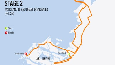 Stage 2 (184km): Abu Dhabi Stage - sprint stage starting at Yas Island, ending at Abu Dhabi Big Flag