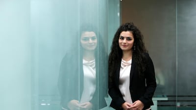 Abu Dhabi University marketing student Mari Ouhan was the only undergraduate researcher representing the region at the Association of Collegiate Marketing Educators Conference in Dallas in March. Christopher Pike / The National