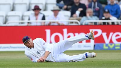 England fielder Jonny Bairstow takes the catch to dismiss Devon Conway for 52. Getty