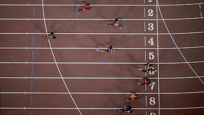 Usain Bolt of Jamaica crosses the line in first in his heat in the men’s 100 metres preliminaries on Saturday at China’s Bird’s Nest National Stadium during the 2015 World Championships. Ian Walton / Getty Images
