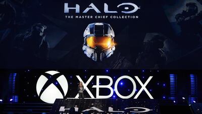 Bonnie Ross, the head of 343 Industries, speaks during a presentation of the Halo game during the Xbox E3 Media Briefing at USC’s Galen Center in Los Angeles, California. Kevork Djansezian / Reuters