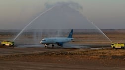 Deir Ezzor International Airport receives the first domestic flight for Syrian Airlines coming from Damascus International Airport. Photo: General Authority of Civil Aviation and Air Transport - Syria