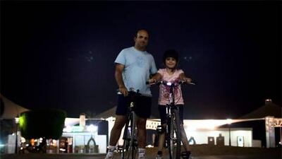 Rani Wehbe, a 42 year old Lebanese American, with his 11 year old daughter Maria, welcomes the plans to make the city more bicycle-friendly.