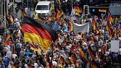 Supporters of the AfD, which harnessed anti-migrant sentiment in a strong showing in Germany's general election in 2017. AP