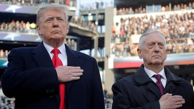 President Donald Trump and Defense Secretary Jim Mattis attend the 119th Army-Navy football game at Lincoln Financial Field in Philadelphia. Reuters