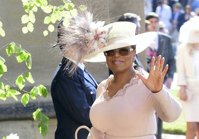 US presenter Oprah Winfrey arrives for the wedding ceremony of Britain's Prince Harry, Duke of Sussex and US actress Meghan Markle at St George's Chapel, Windsor Castle, in Windsor, on May 19, 2018. AFP