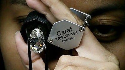 Some 255 million carats of diamonds worth US$39 billion were traded at the DMCC last year. Andrew Parsons / The National