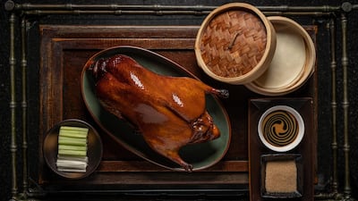The whole apple-wood-roasted Peking duck needs to be pre-ordered