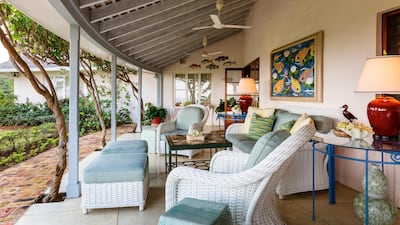 The property comes fully furnished, and inclusive of a collection of Jamaican paintings and various objets d’art. Photo: Christie’s International Real Estate