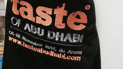 Taste of Abu Dhabi cooking apron. Stacie Johnson / The National