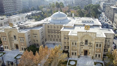 The Syrian parliament building in Damascus. AFP