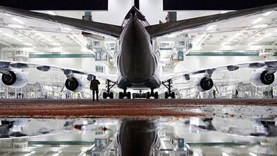 A new Airbus A380 for Lufthansa at the Airbus facility near Hamburg. The airline is trying to cut costs in a plan to boost earnings. Christian Charisius / Reuters